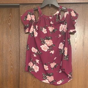 Women’s Cold-Shoulder Floral Blouse